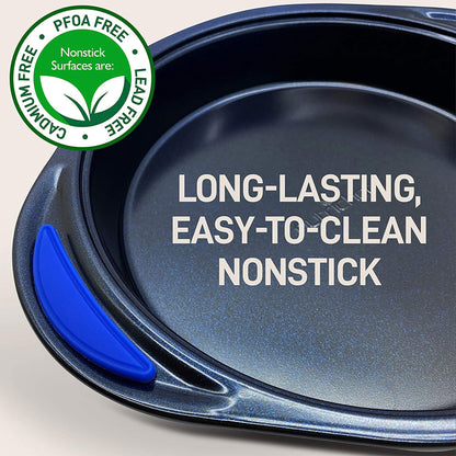 NutriChef Kitchen Non Stick Blue Diamond Carbon Steel 10 Pc Bakeware Set (2 Pack)