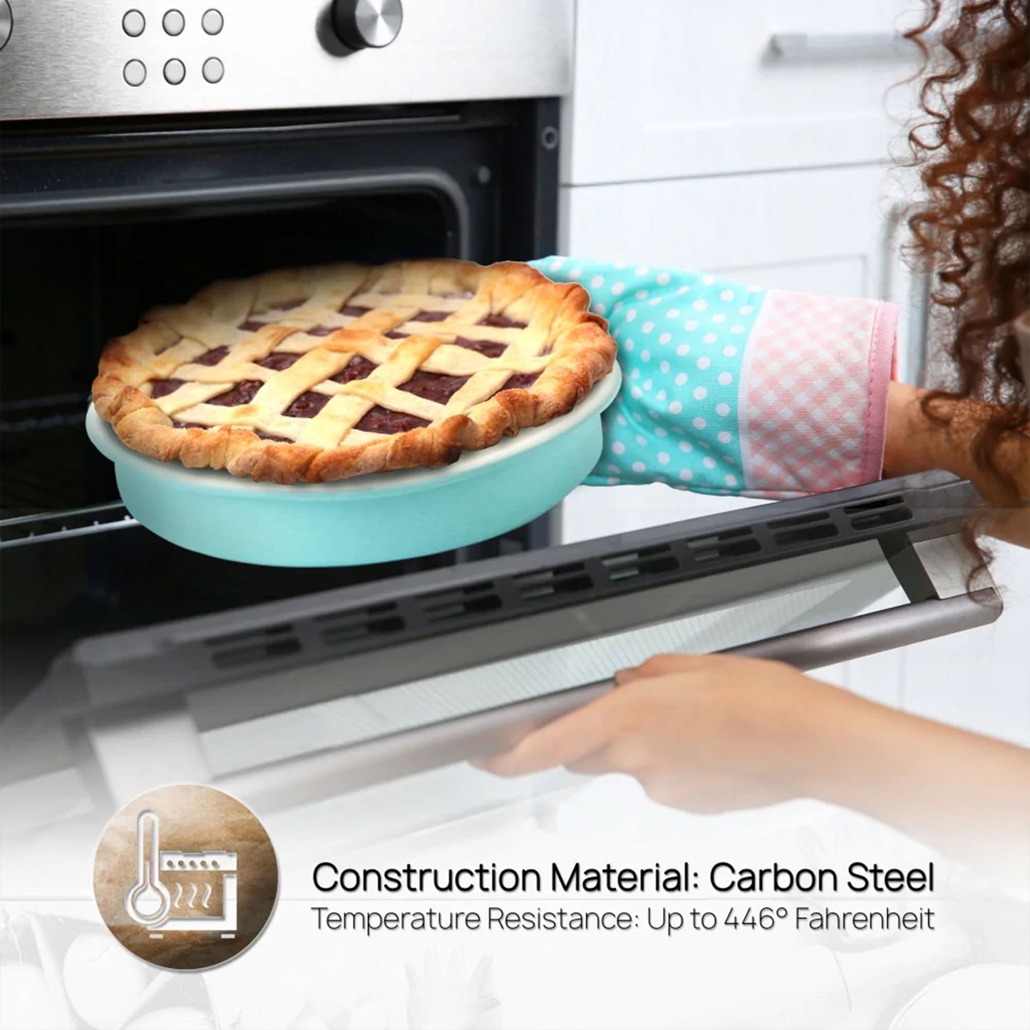 NutriChef 6 Piece Non Stick Kitchen Oven Stackable Ceramic Baking Pan Set, Green