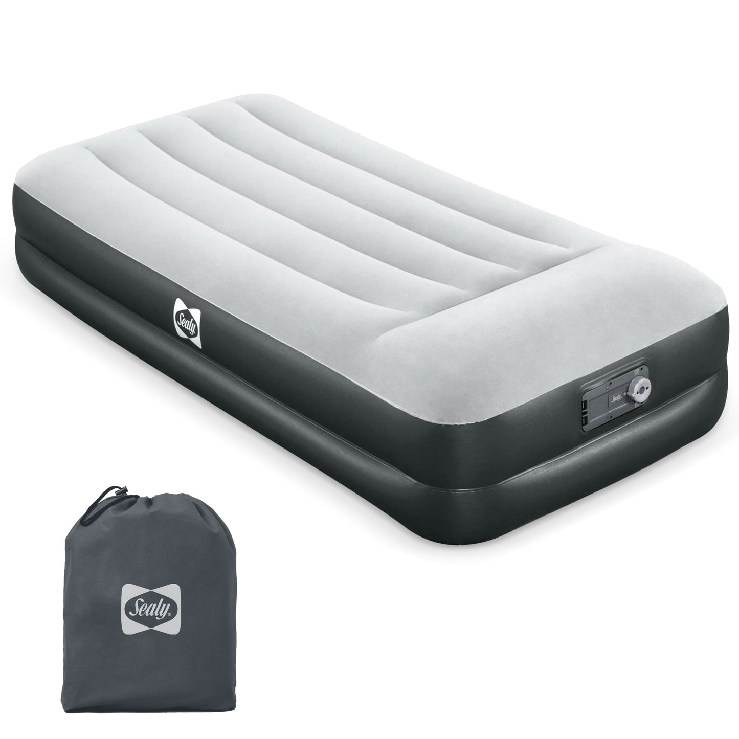 Sealy Tritech Twin Sized 16" Air Mattress Bed 2 Person w/Built-In AC Pump & Bag