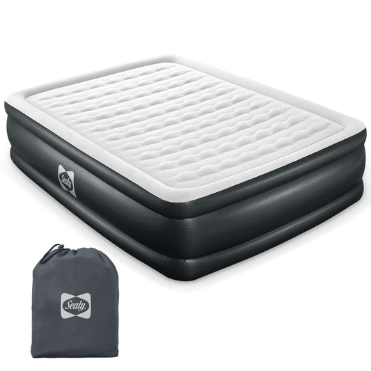 Sealy Tritech Queen Sized 20" Air Mattress Bed 2 Person w/Built-In AC Pump & Bag