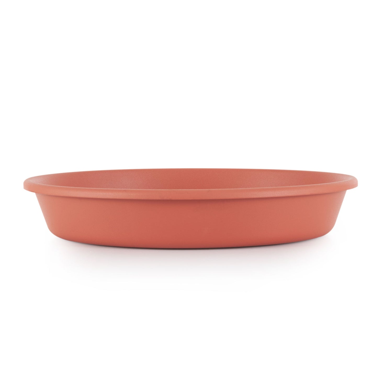 HC Companies Classic Plastic 12 Inch Round Plant Flower Pot Tray Saucer, Clay