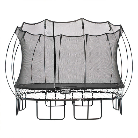 Springfree Large Square Backyard Trampoline With Enclosure and Hidden Frame, 11'