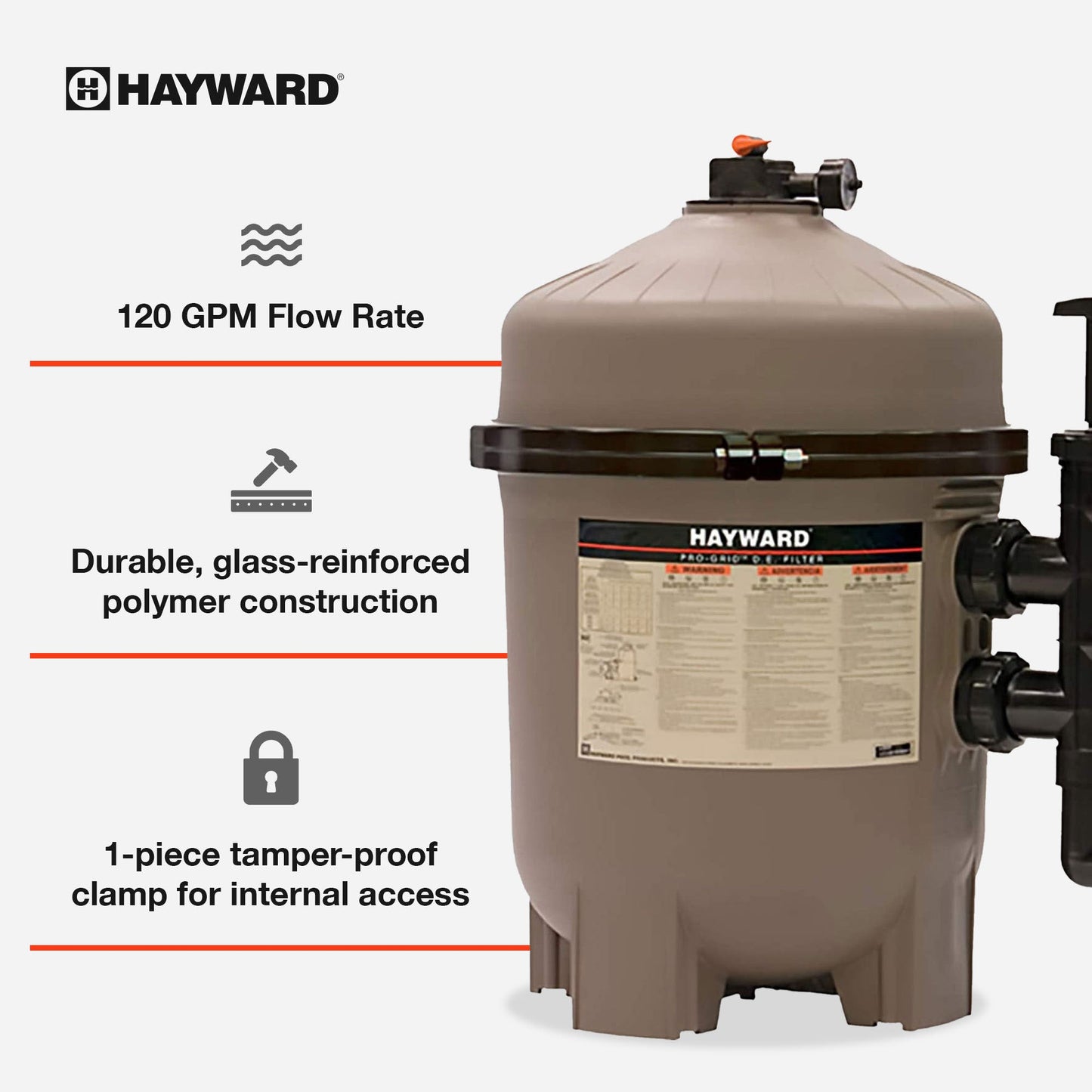 Hayward W3DE6020 ProGrid 60 Square Foot High Capacity In Ground DE Pool Filter