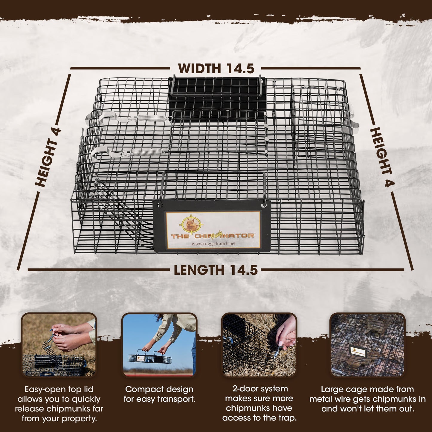 Rugged Ranch CHPTO Chipmunkinator Live Chipmunk Multi Catch 2 Door Cage Trap