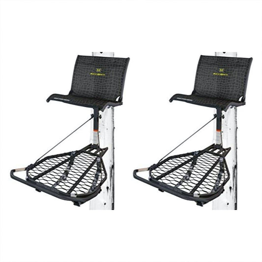 Hawk Kickback LVL Hang-On Deer Hunting Tree Stand w/ XL Seat & Platform, 2 Pack