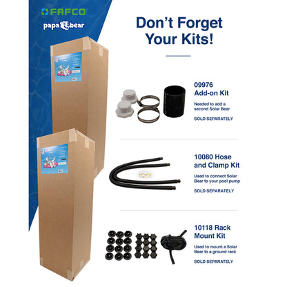 FAFCO Papa Bear Solar Above Ground Pool Heater with Starter Kit and Manual Valve