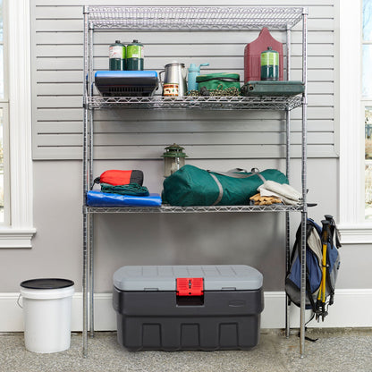 Rubbermaid 35 Gallon Black Action Packer Lockable Latch Storage Box Tote, Single