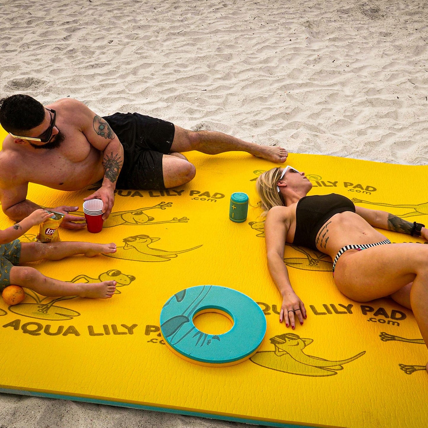 Aqua Lily Pad 18 Ft Long Water Mat Playground Floating Foam Pad for Lake & Pool