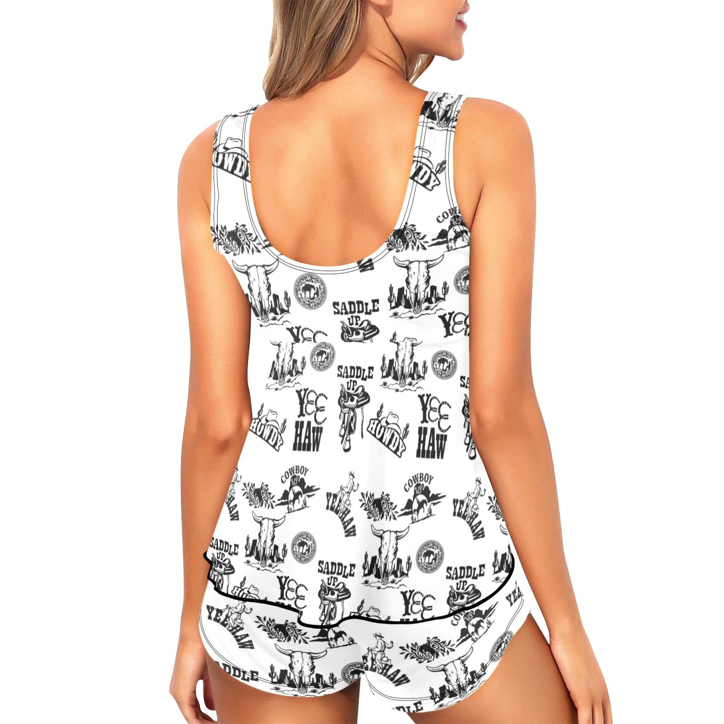 Western Graphitti Tankini Shorts Swim Set