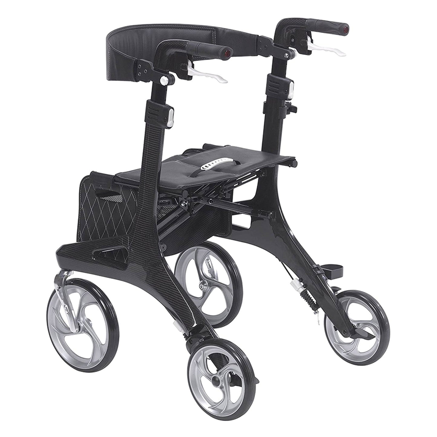 Drive Medical Nitro Elite CF Carbon Fiber Rollator Walker Chair w/ Brake, Black