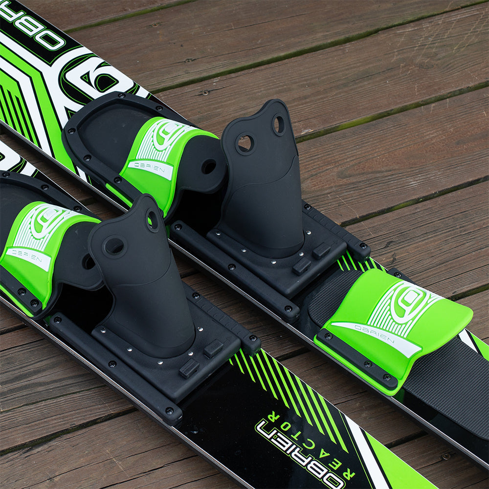 O'Brien Watersports Adult 67 inches Reactor Combo Water skis, Green and Black