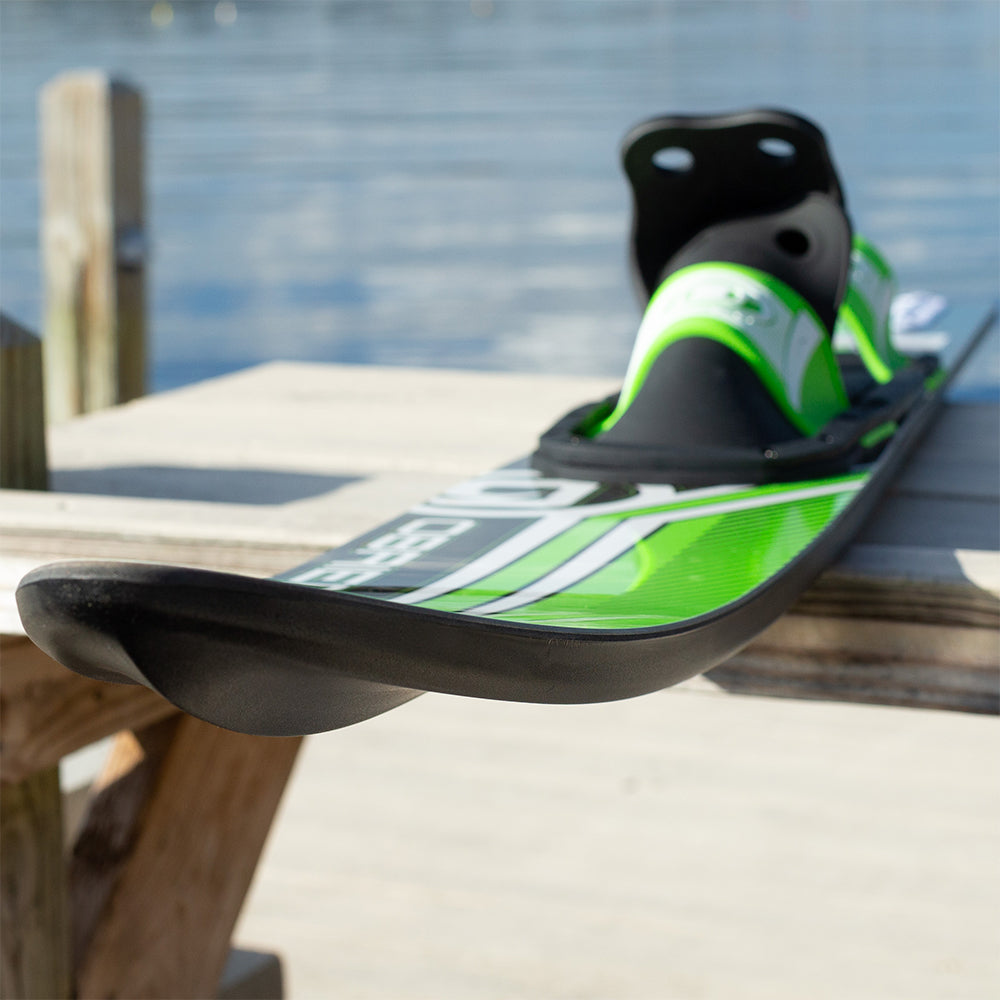 O'Brien Watersports Adult 67 inches Reactor Combo Water skis, Green and Black