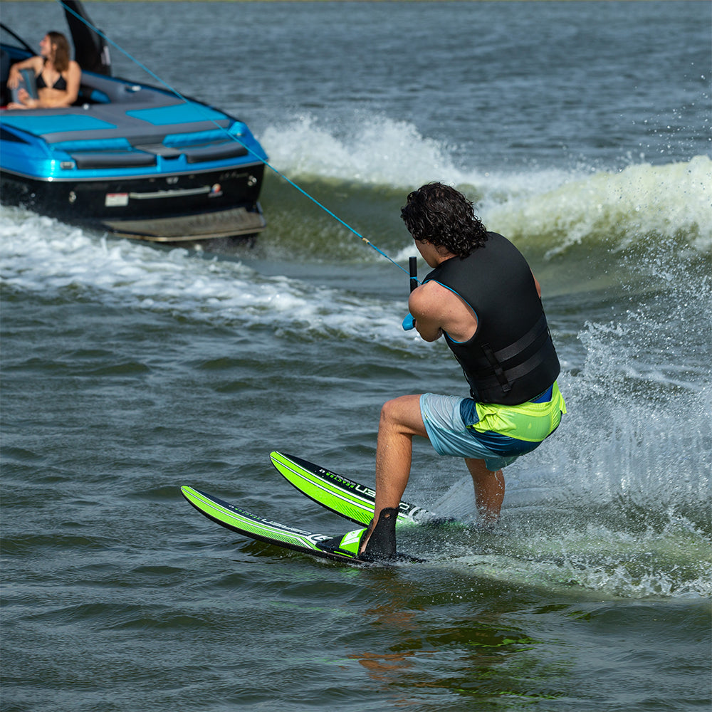 O'Brien Watersports Adult 67 inches Reactor Combo Water skis, Green and Black