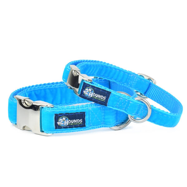 Turquoise Velvet Essential Dog Collar