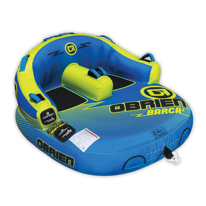 O'Brian Barca 2 Inflatable Towable Water Tube for Boating, 1-2 Riders, Blue