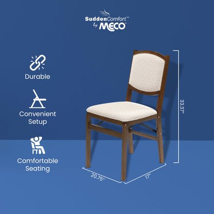 Stakmore Contemporary Upholstered Back Fruitwood Folding Dining Chair (2 Pack)