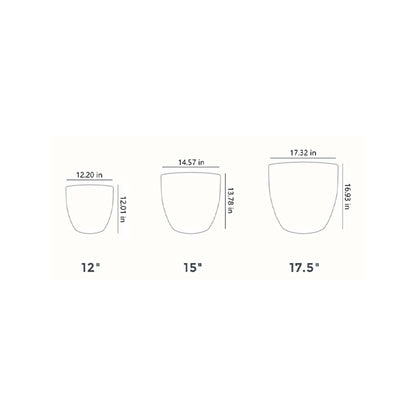 HC Companies ANP12000A39 12 Inch Aspen Indoor Outdoor Round Planter, Charcoal