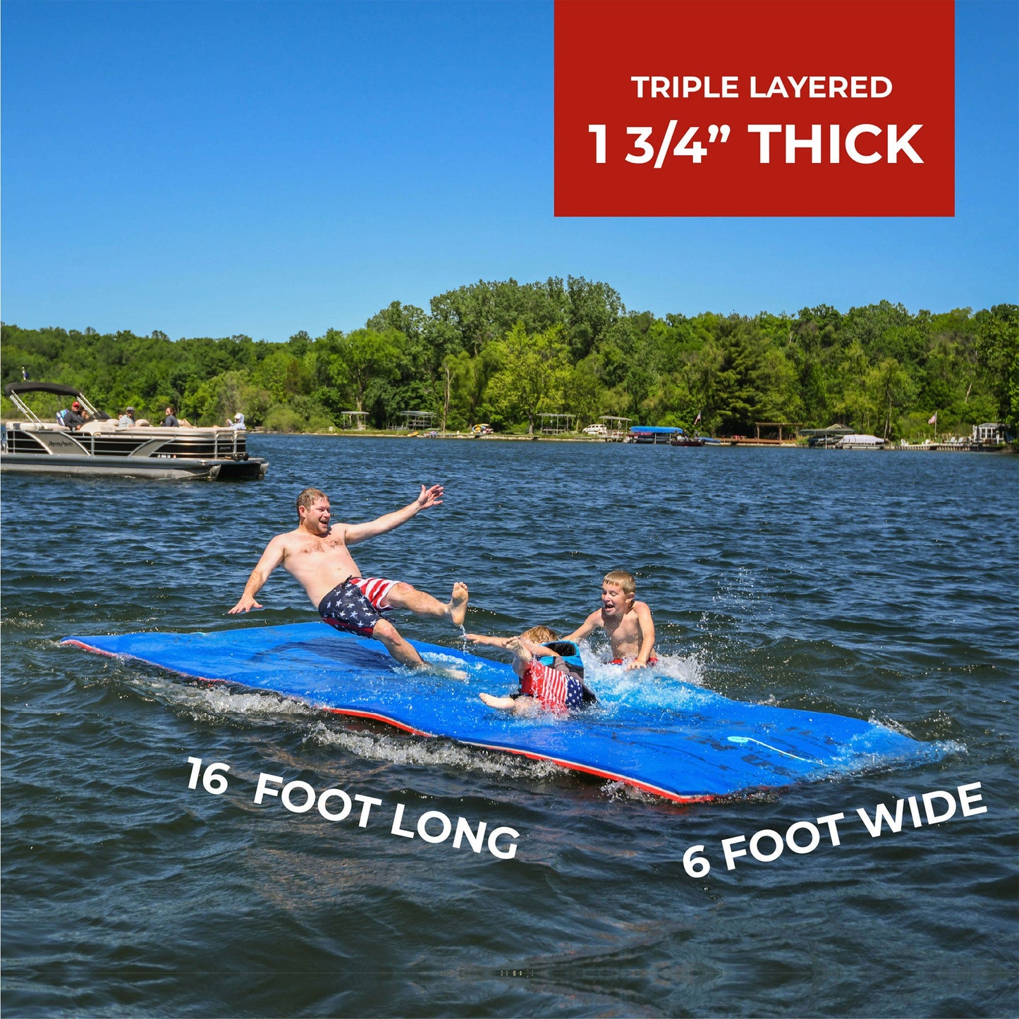 Aqua Lily Pad 16' All American 3 Layer Water Playground Floating Foam Island