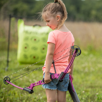 Genesis Mini, Youth Compound Bow and Arrow Kit with Quiver, Draw Hand-Right, Red