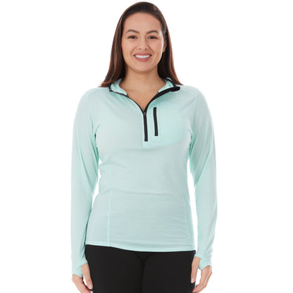 Micro Weight - Women's Wool 1/4 Zip Sun Hoodie Woolverino