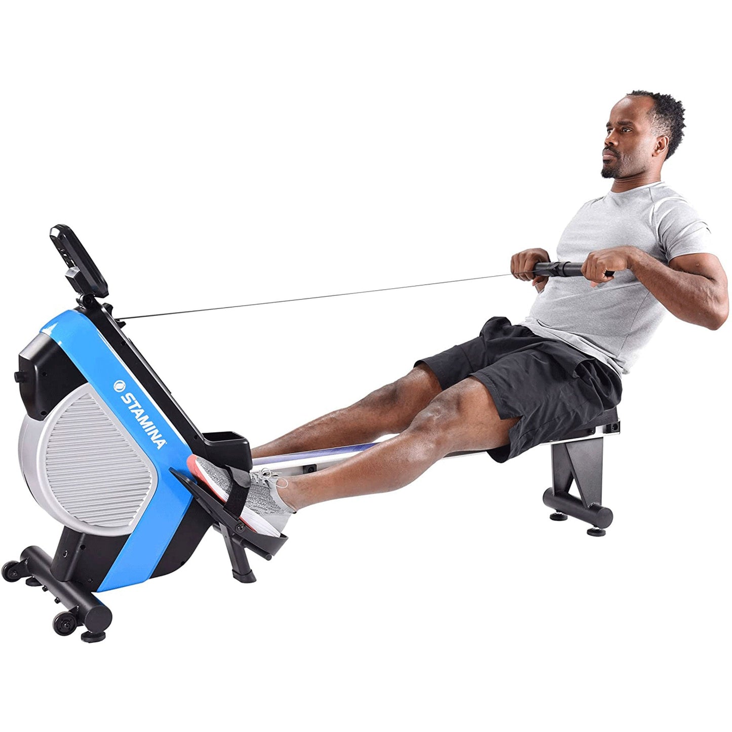 Stamina Cardio Exercise DT Plus Air Rowing Workout Machine w/ LCD Display, Blue