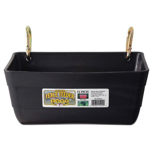Little Giant FF11RED 4.5 Quart Heavy Duty Feed Trough Bucket Fence Feeder, Black