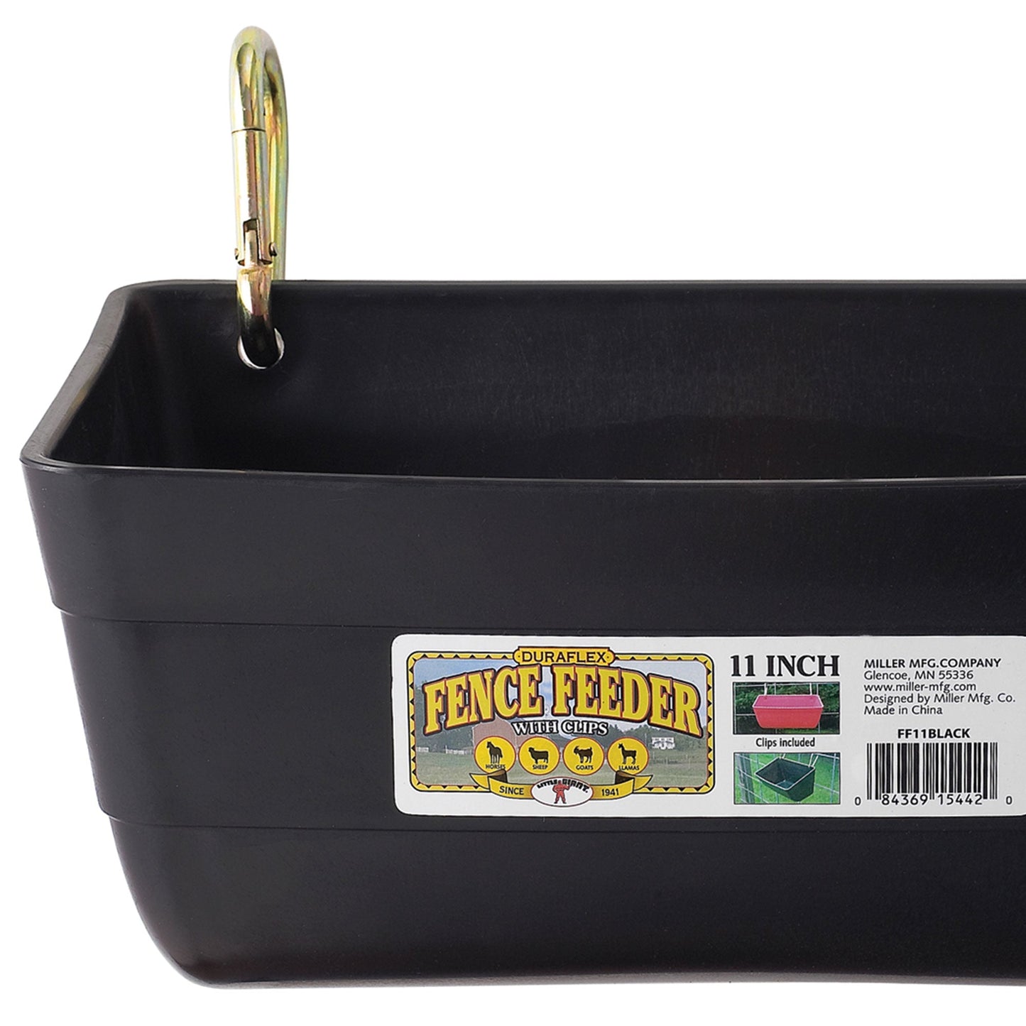 Little Giant FF11RED 4.5 Quart Heavy Duty Feed Trough Bucket Fence Feeder, Black