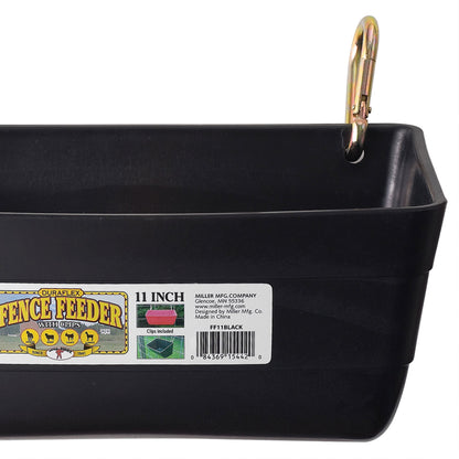 Little Giant FF11RED 4.5 Quart Heavy Duty Feed Trough Bucket Fence Feeder, Black