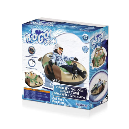 H2OGO! Snow 50 x 48" Oakley the Owl 1 Person Inflatable Winter Snow Tube Sled