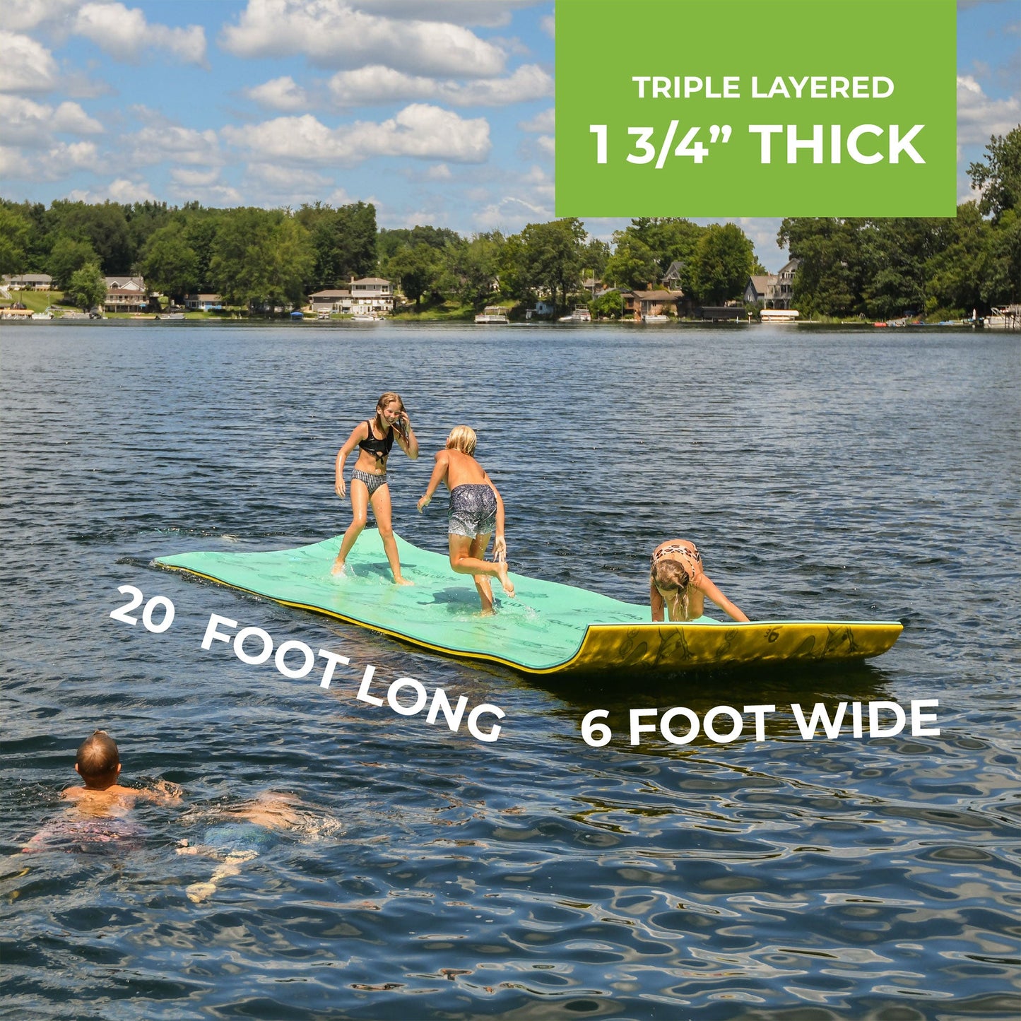 Aqua Lily Pad 2 Ft Bullfrog Playground Floating Island Bundle w/ Storage Bag