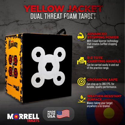 Morrell Yellow Jacket Dual Threat 380 FPS Foam Archery Target Block for All Bows