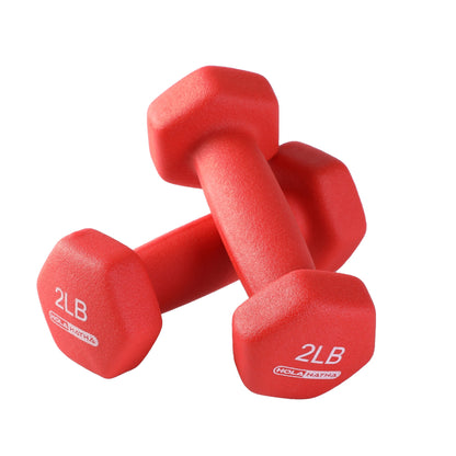 HolaHatha Neoprene Dumbbell Free Hand Weight Set with Storage Rack, Multicolor