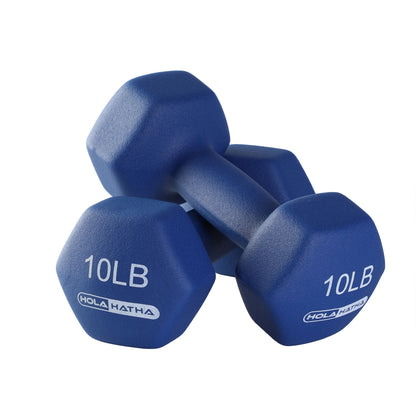 HolaHatha Neoprene Dumbbell Free Hand Weight Set with Storage Rack, Multicolor