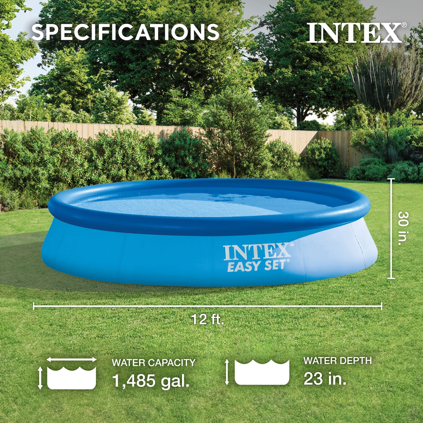 Intex 28131EH 12ft x 30in Easy Set Up Inflatable Swimming Pool with Filter Pump