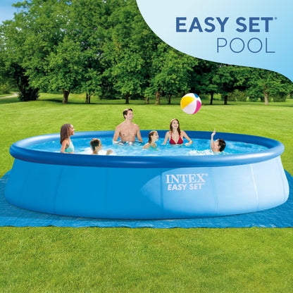 Intex Easy Set Pool, Pump & Filter and Intex Above Ground Rope Tie Pool Cover