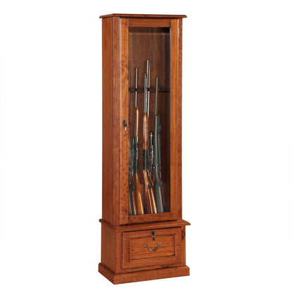 American Furniture Classics 8 Gun Key Locking Wooden Storage Display Cabinet