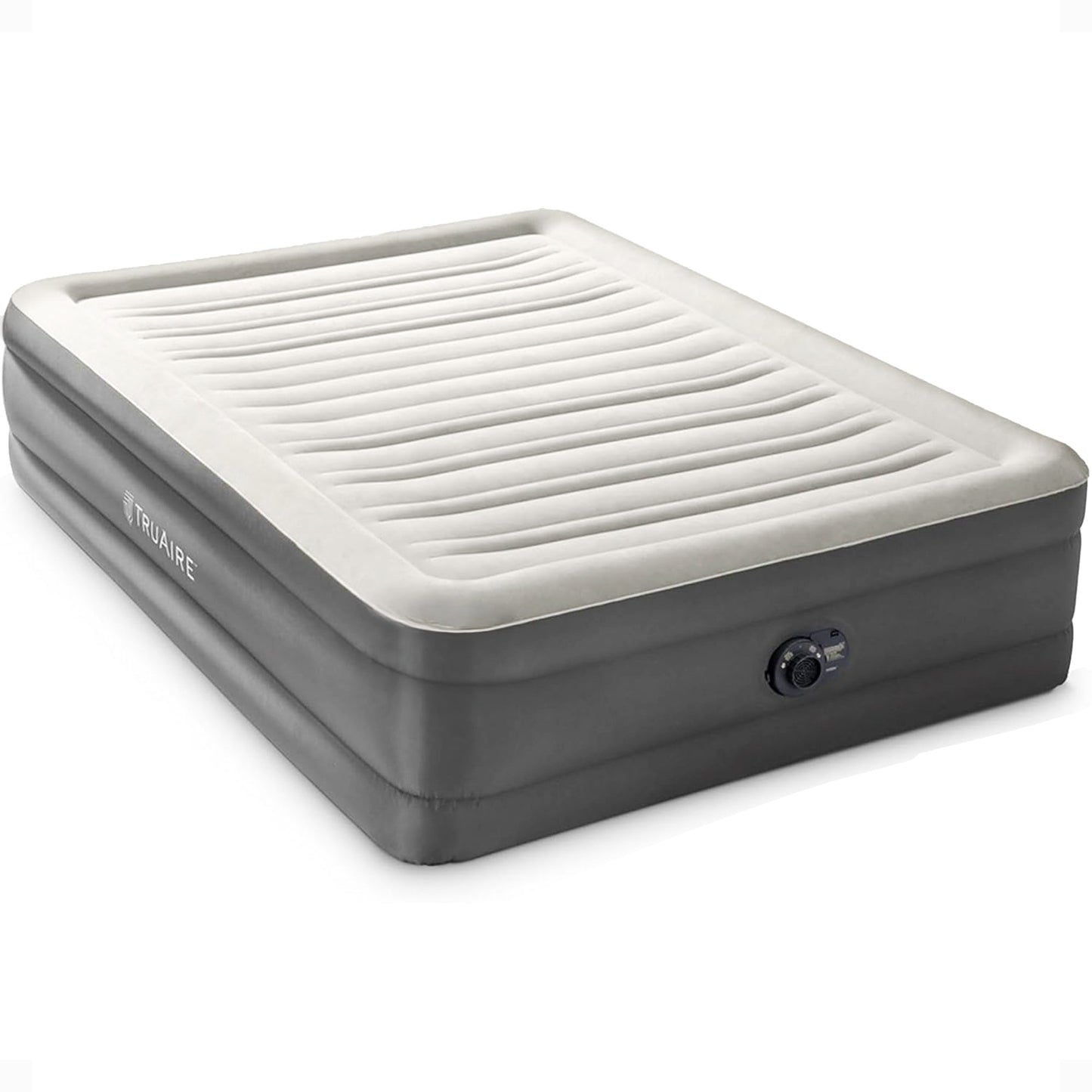 Intex TruAire Luxury Queen Air Mattress Airbed w/ Lumbar Support & Built in Pump