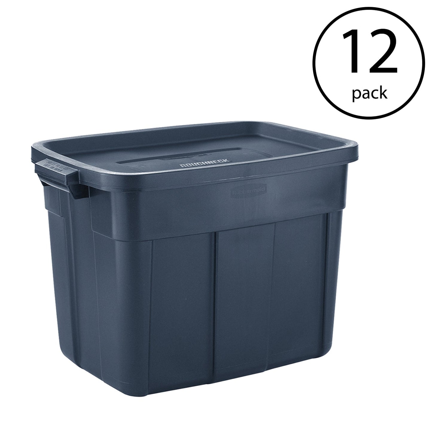 Rubbermaid 18 Gallon Stackable Storage Container, Dark Indigo Metallic (12 Pack)
