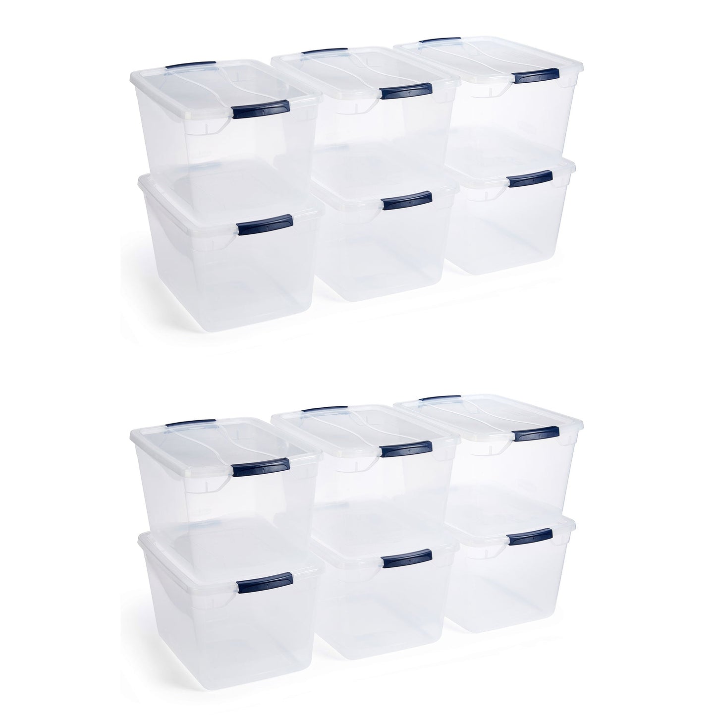 Rubbermaid Cleverstore 32 Quart Plastic Storage Tote Container w/ Lid (12 Pack)