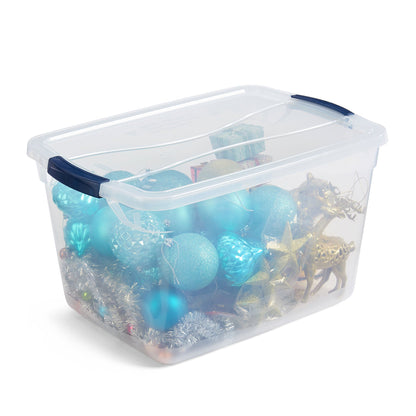 Rubbermaid Cleverstore 32 Quart Plastic Storage Tote Container w/ Lid (12 Pack)