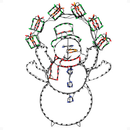 ProductWorks 60" Pro-Line LED Animation Juggling Snowman Christmas Yard Decor