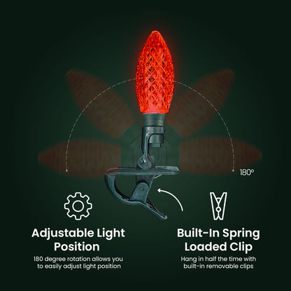 NOMA Quick Clip 66.8' LED Oudoor Christmas String Lights, 100 Multi-Color Bulbs