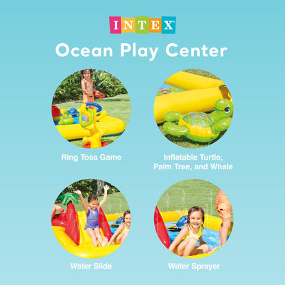 Intex 100"x77" Inflatable Ocean Play Center Backyard Toddler Kiddie Pool & Games