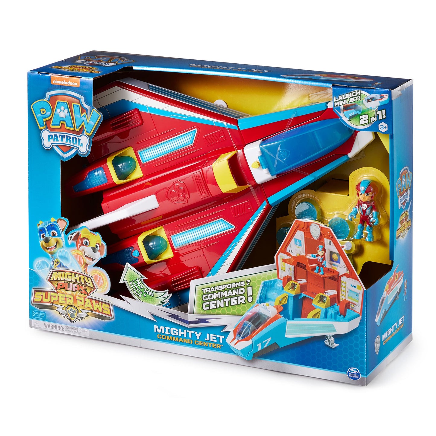 Paw Patrol Super Paws 2 in 1 Deluxe Transforming Mighty Pups Jet Command Center