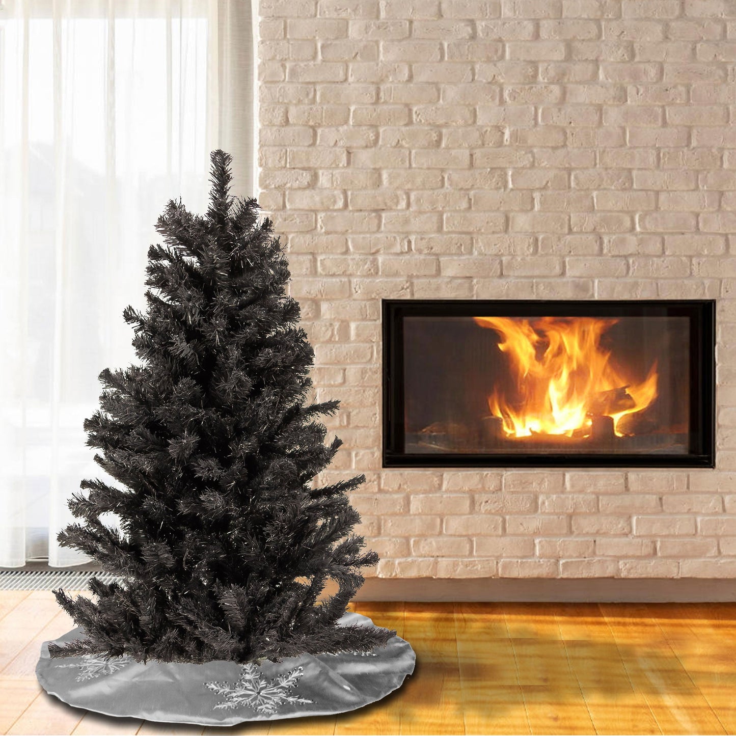 National Tree Company 4 Foot Full Unlit Artificial Christmas Holiday Tree, Black
