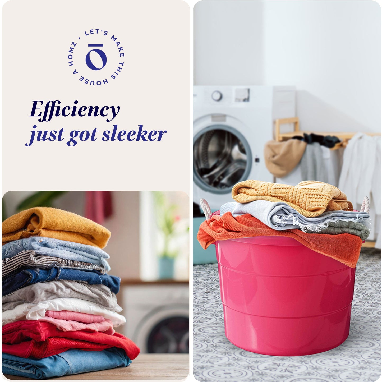 Homz Plastic 18 Gal Utility Bucket Tub w/ Rope Handle, Pink (2 Pack)