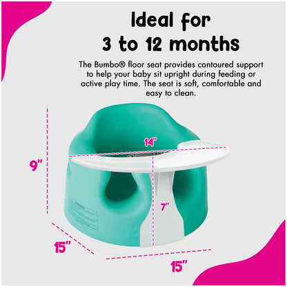 Bumbo Baby Infant Portable Foam Floor Seat with Play Top Tray Attachment, Aqua