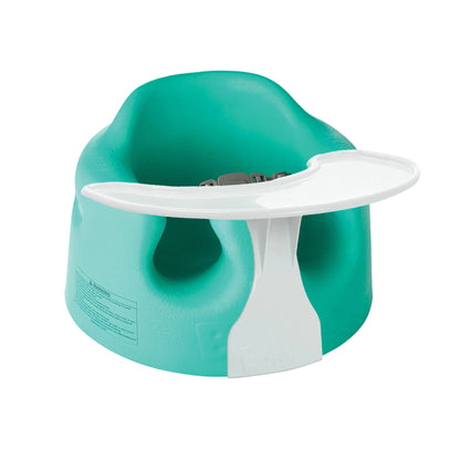 Bumbo Baby Infant Portable Foam Floor Seat with Play Top Tray Attachment, Aqua