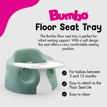 Bumbo Baby Floor Seat, Portable Infant Sit Up Chair w/ Tray Attachment, Hemlock