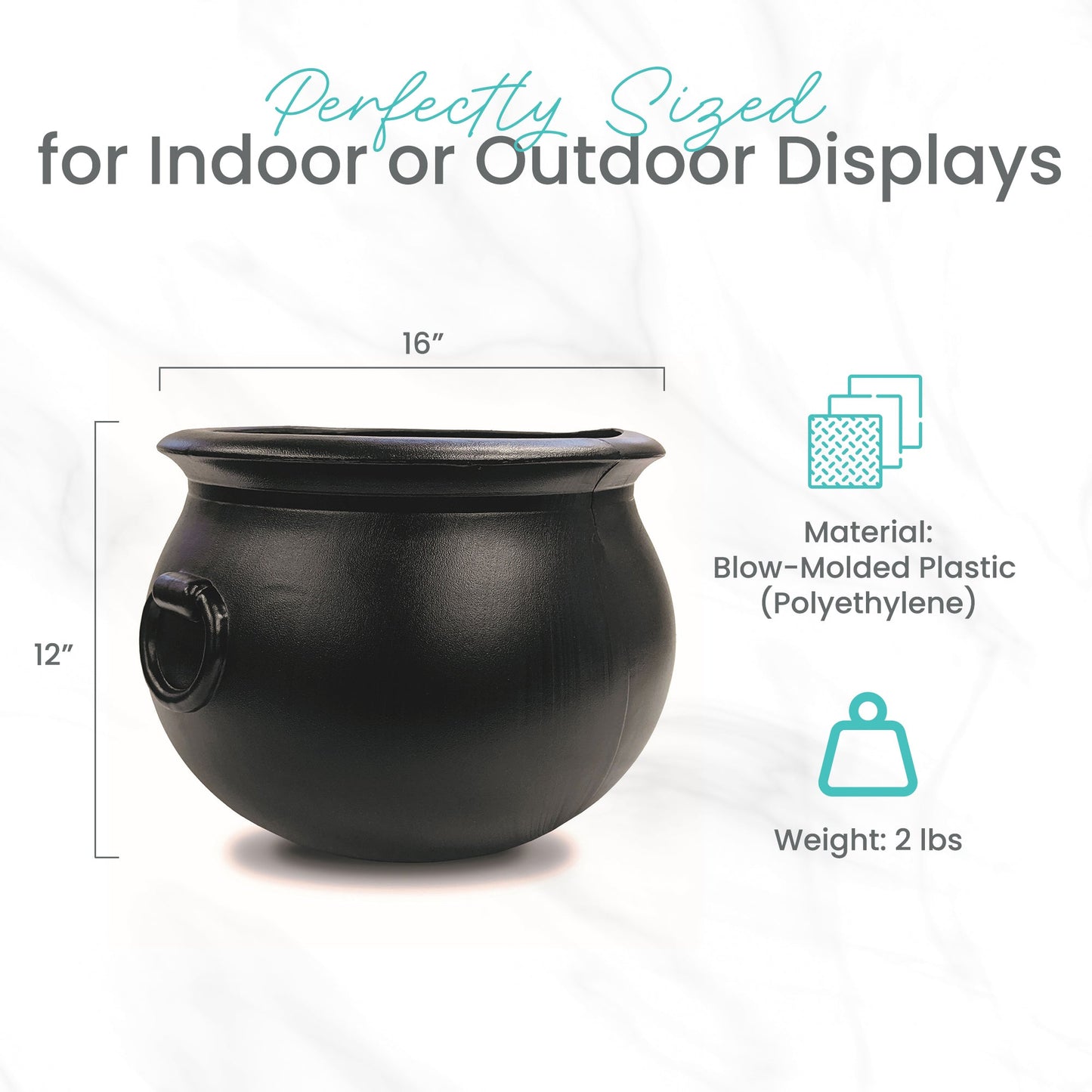 Union Products 55160 16 Inch Witch Cauldron Halloween Decoration, Black (2 Pack)